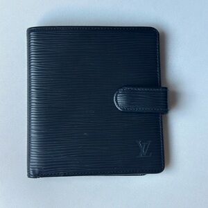 Louis Vuitton Navy Textured Card Holder